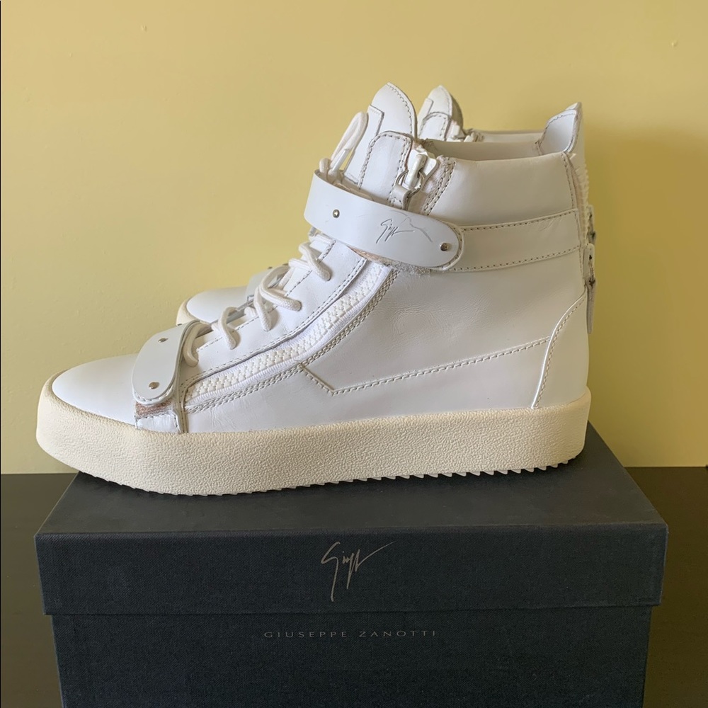 GIUSEPPE ZANOTTI WHITE LEATHER HIGHTOP